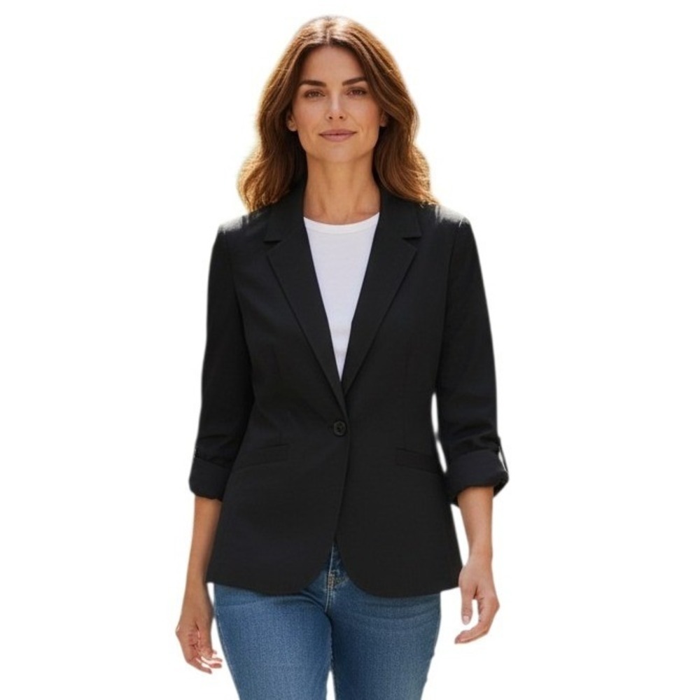 Talbots Petite Stretch Blazer Womens size 10 Career Casual Office Preppy Classic